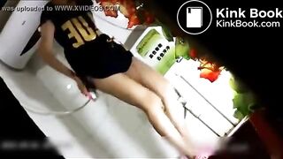 Baby chinese shitting on toilet 01