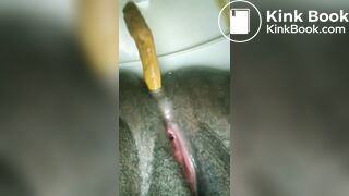 Chubby ebony girl shits