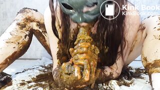 The best scat covered dildo deep throat