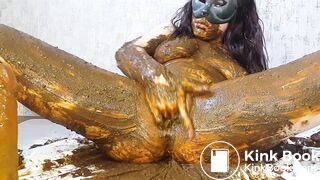 The best scat covered dildo deep throat