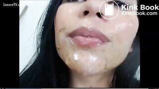 beautiful woman does it all; vomit, lactate, scat