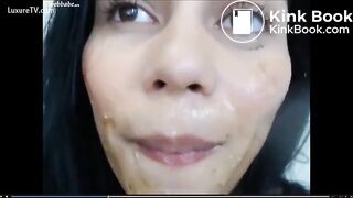 beautiful woman does it all; vomit, lactate, scat