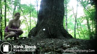 Pregnant Babe Outside Shitting