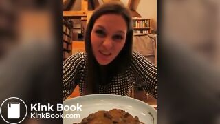 Hot girl eat shit from a plate