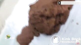 Girl making big shit outside