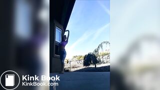 Hot girl pooping huge turd outside