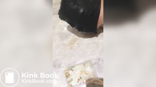 She force slave to eat her shit