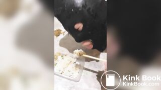 She force slave to eat her shit