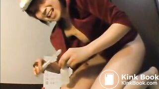 Asian Girl Poops her Panties and Smears