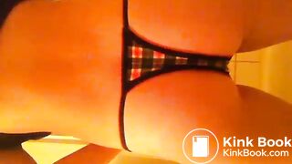 Pooping panties in bathroom