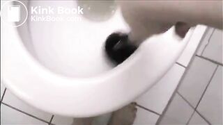 Gassy girl taking a poo