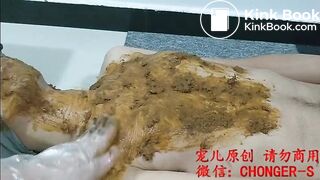 Scat femdom chinese - shit on slave mouth