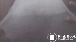 Pooping in her white panties