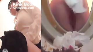 Girl poop in public toilet 22