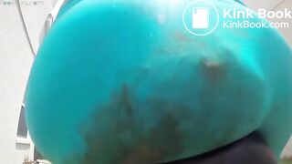 Ride her bike during panty poop