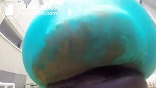 Ride her bike during panty poop