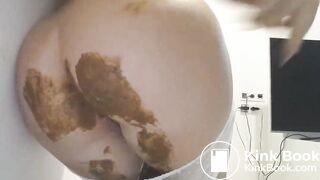 Huge poop in French panties