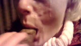 Sucking shit found on the ground