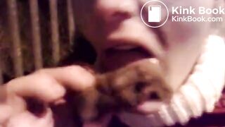 Sucking shit found on the ground