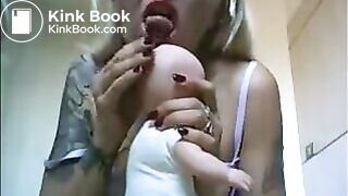 Blonde Camgirl eats her shit again