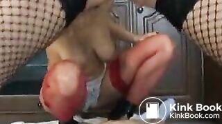 Two beautiful women fill their knickers on a man's face