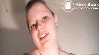 NICE BLONDE GERMAN SLUT LICKS FRESH SHIT