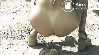 Black girl shitting in front of her jeep