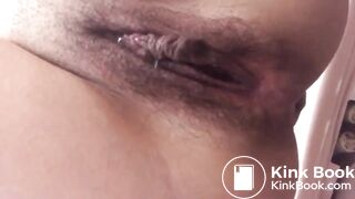 girl shitting on bathroom