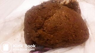 Girl is shitting a huge dump in tight pants