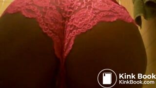 Ebony girl shits her panty