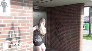 Blonde Public Pantyhose Poop