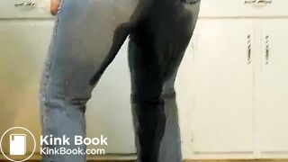 Woman poops herself in kitchen