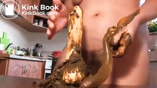 Smearing and using a Dildo