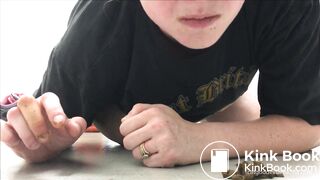 Eating shit in public bathroom