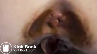 Screwing teddy bear while shitting her panties