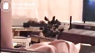 She poops on a toy train