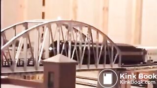 She poops on a toy train