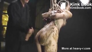 Extreme scat BDSM t0rture feeding - video 2