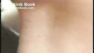 Nice short haired brunette shitting in the woods