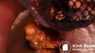 Fishnet panty poop - video 2