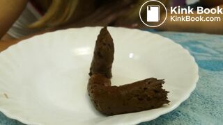 Tasting her delicious poo