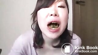 Japanese girls eating rice with poop