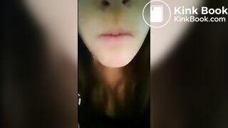 Girl eating poop