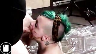 Punk girl gets fucked in face with scat