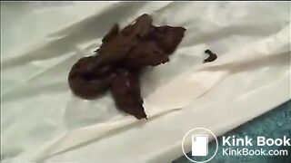 Teen girl pooping