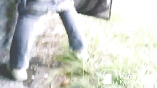 Ebony girlfriend shits outdoors