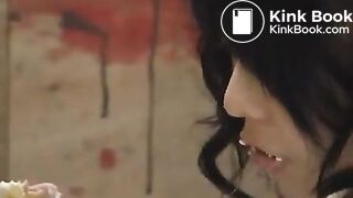 Cute japanese teen girl eat , drink, pee, and shit.