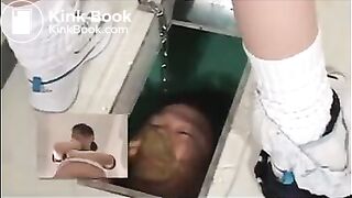 Japanese student shitting in toilet slave 2