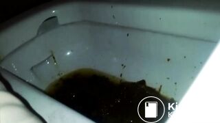 Asian Girl Diarrhea on the Toilet
