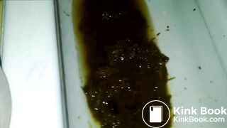 Asian Girl Diarrhea on the Toilet